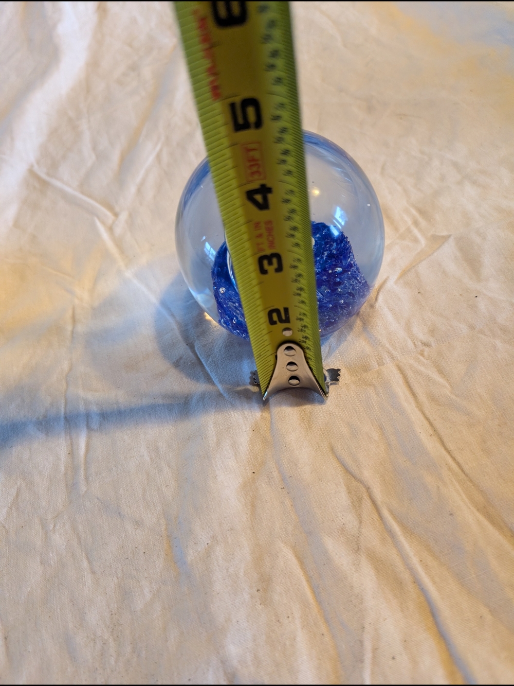 2/30$ Vintage Blue Glass Swirl Paperweight - Picture 6 of 6